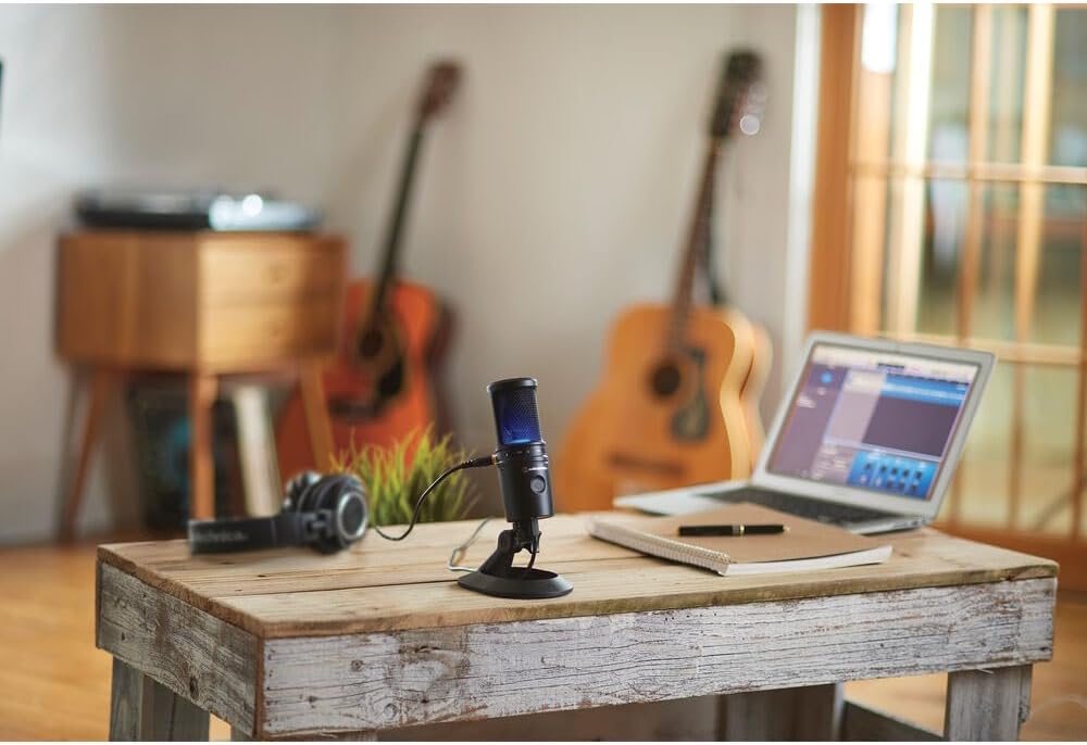 Audio-Technica AT2020USB-X Cardioid Condenser USB Microphone, Black + Microfiber Cleaning Cloth + Goby Labs Microphone Cleaner