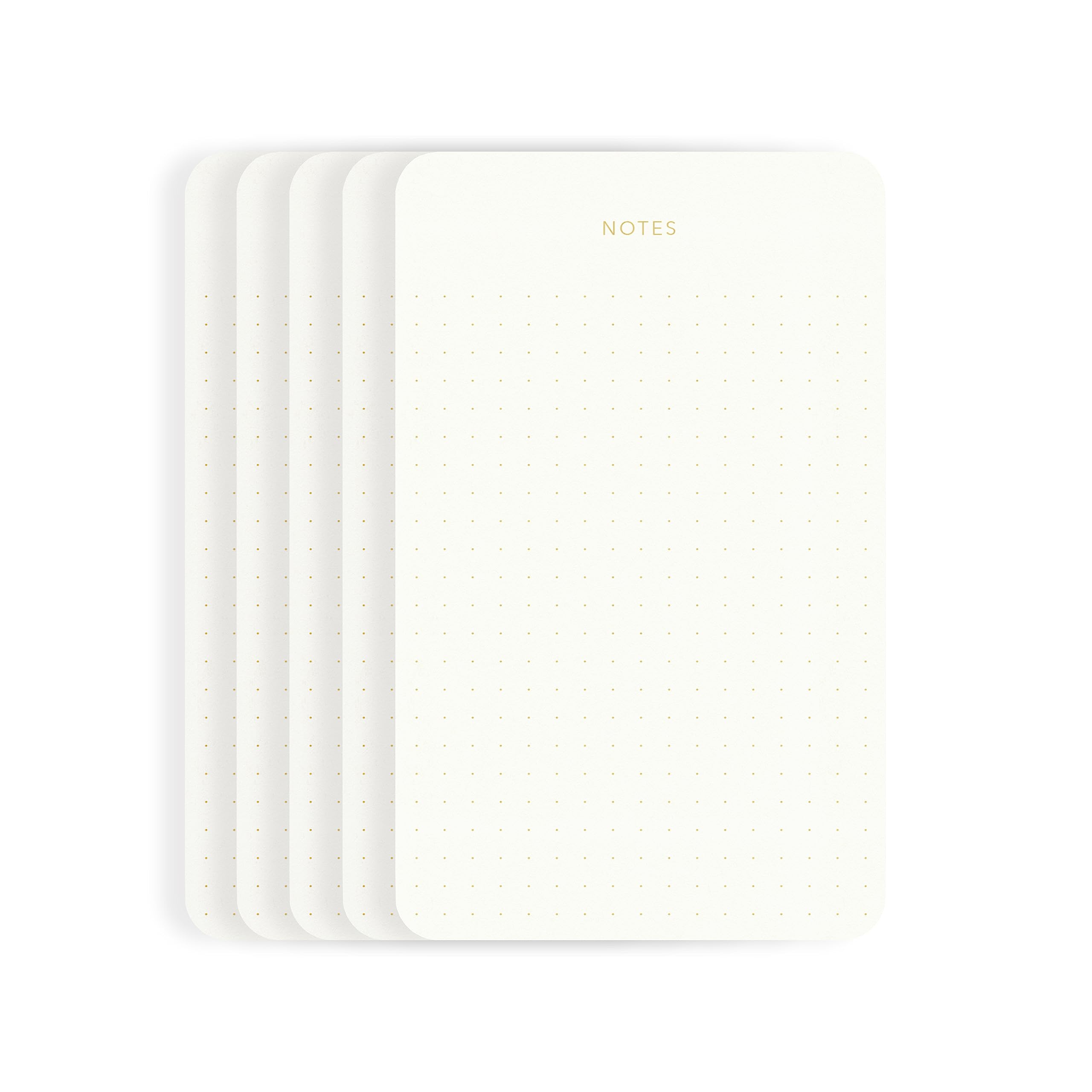 Pinesman - Elegant Desk Notepads for Professionals, Executive's Memo Pads, Minimalist, Gold Foiled, Dotted Layout, 5 Pack, 375 Sheets Total (75 Each), 6.3" x 3.9”, Eco-friendly, FSC™ Certified