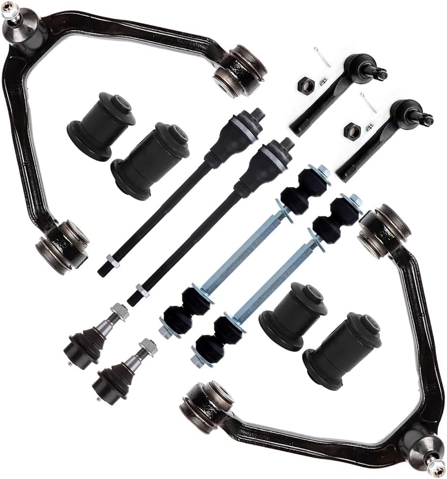SCITOO Suspension Kit Replacement fit for Cadillac Escalade for Cadillac Escalade ESV EXT Ball Joint Control Arm Control Arm Bushing Sway Bar End Link Tie Rod End Auto Parts