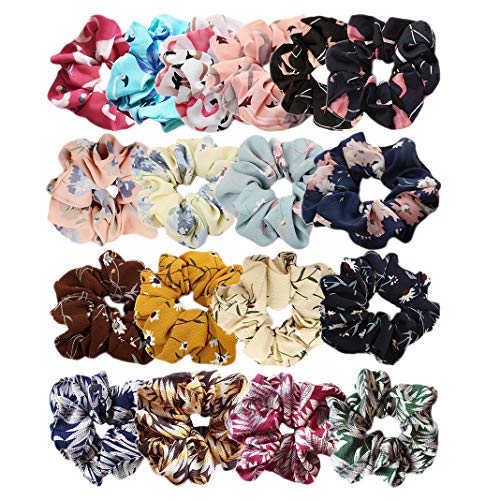 18 Pièces Cheveux Chouchous En Mousseline De Soie Élastiques Cravates Cheveux Titulaire De Queue De Cheval Chérubans Bandes De Cheveux pour Femmes Filles Cheveux Accessoires
