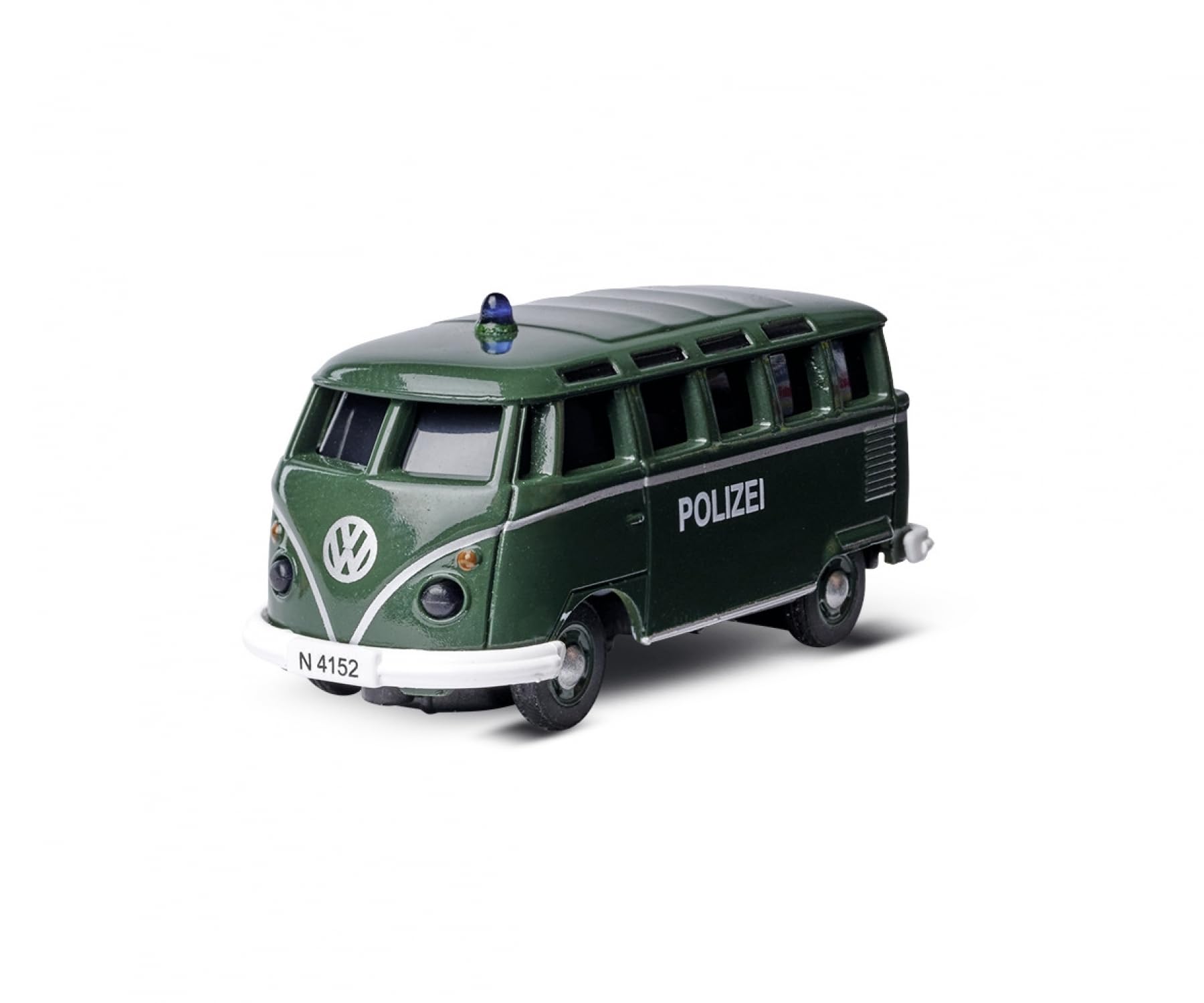 Carson 500504152 1:87 VW T1 Police+ Maltese Combo 2,4GHz LCD - modelo listo para conducir, mando a distancia de 2,4 GHz con conexión de carga, incl. 4 pilas AAAA de emisor, con iluminación LED, manual