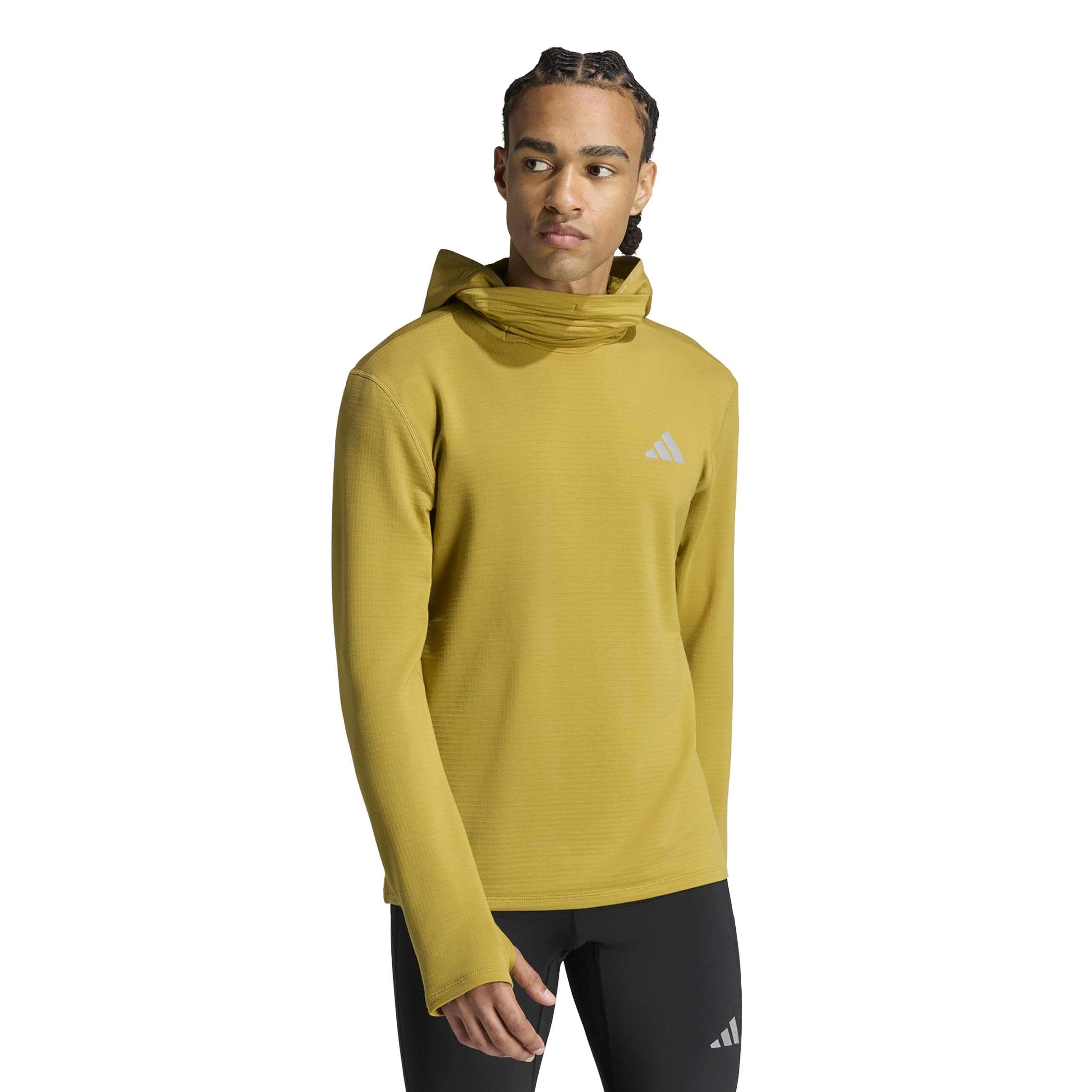 adidas Mezczyzni Adi365 Running Essentials Winterized Long Sleeve Sweatshirt, sand green, L