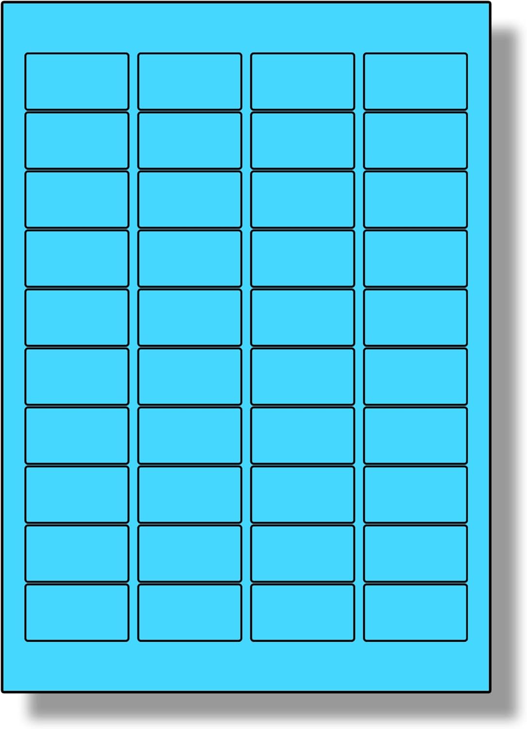 40 Per Sheet, 10 Sheets (400 Blue Labels). Label Coloured Paper
