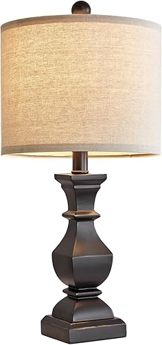 Miniatura 8 de PoKat Lámpara de mesita de noche de 20.5 pulgadas para mesita de noche de dormitorio, lámpara de granja para sala de estar, lámpara de luz negra con