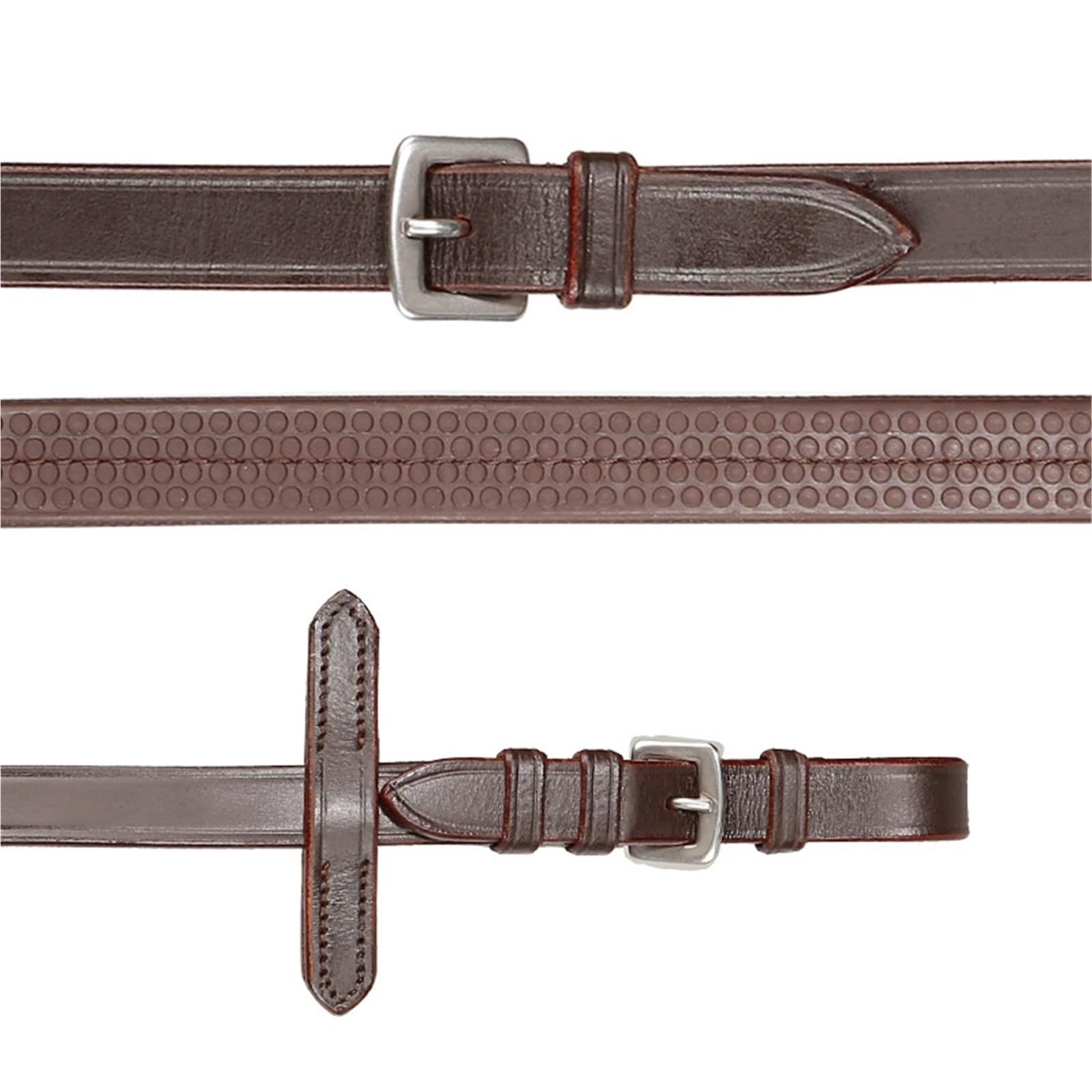 Riendas Riendas de Caballo Brida de Diamante Brida de Cuero Color marrón con riendas de Goma con tapón