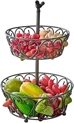 Cesta de 2 niveles, soporte de frutas