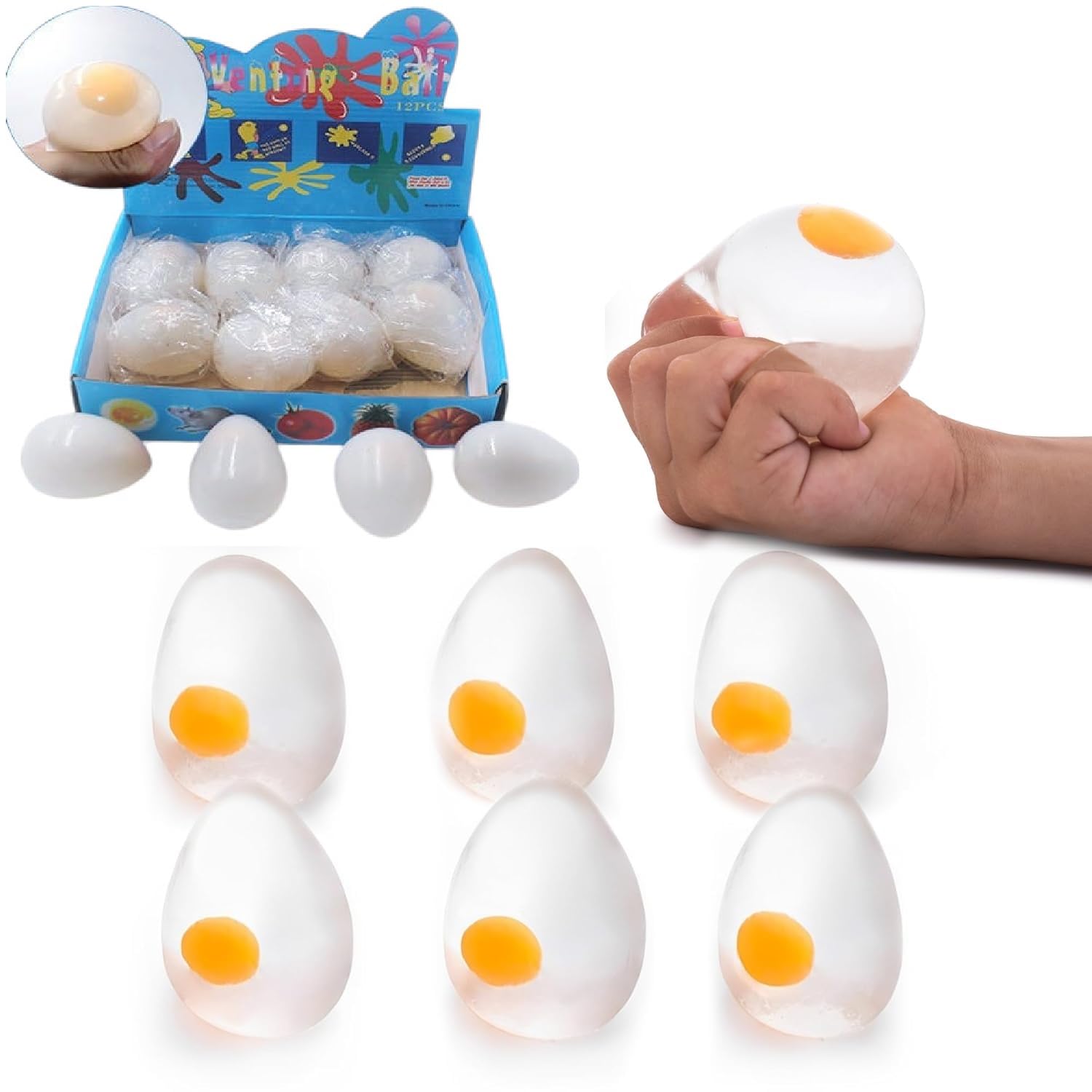 SHAKTISM Egg Splat Ball Squishies Anti Stress Ball Fun Splat Egg Balls, Tomato, Agri Birds 2.4 cm Diameter, TPR Material,SquishyStress Ball for Anti Anxiety (Squishy Stress Egg 2Pc) (B0DFX74DWS) Amazon Price History, Amazon Price Tracker