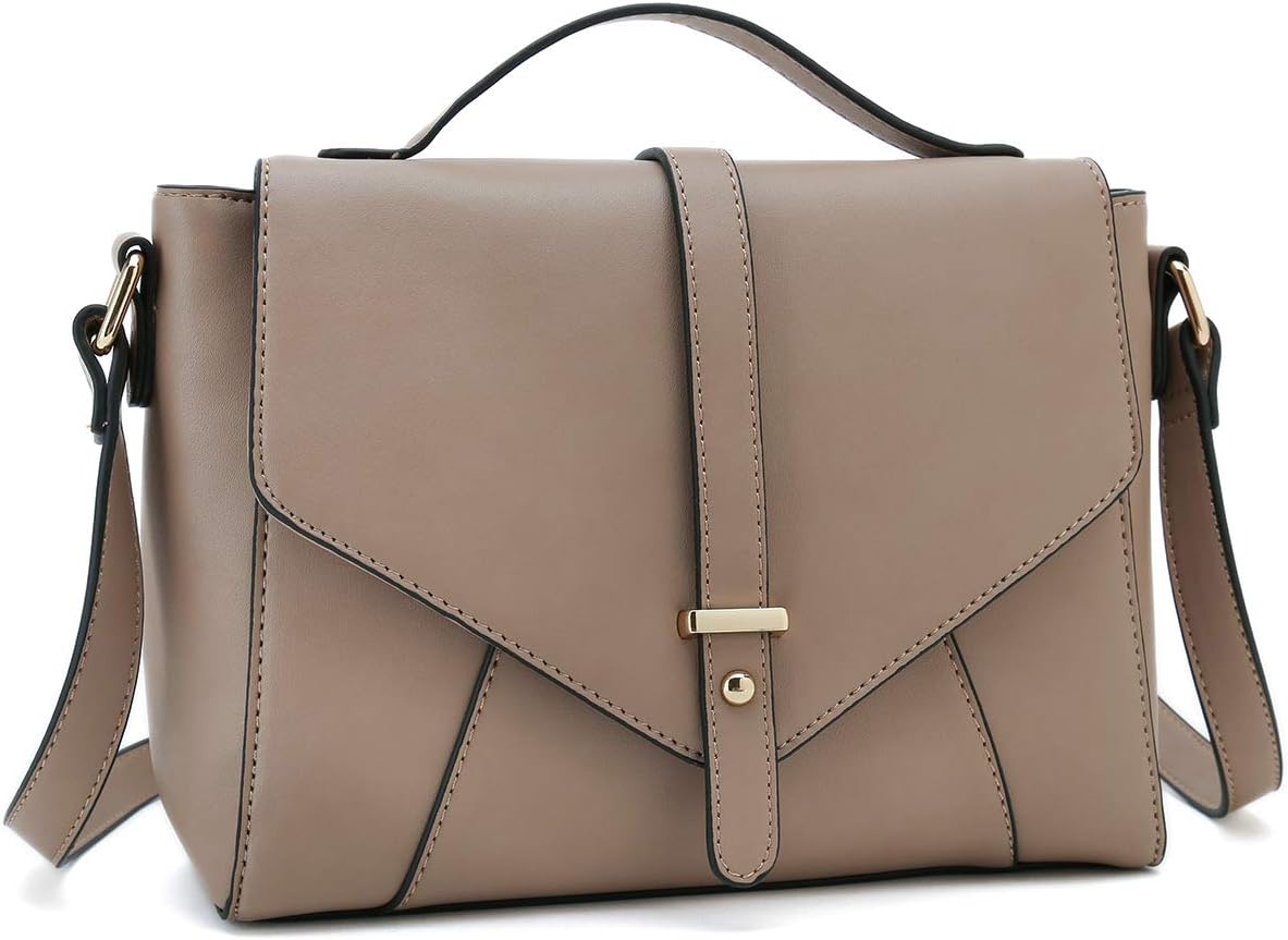 Medium Sized Crossbody Purses Ladies Designer Shoulder Bags for Women Handbags (Apricot)