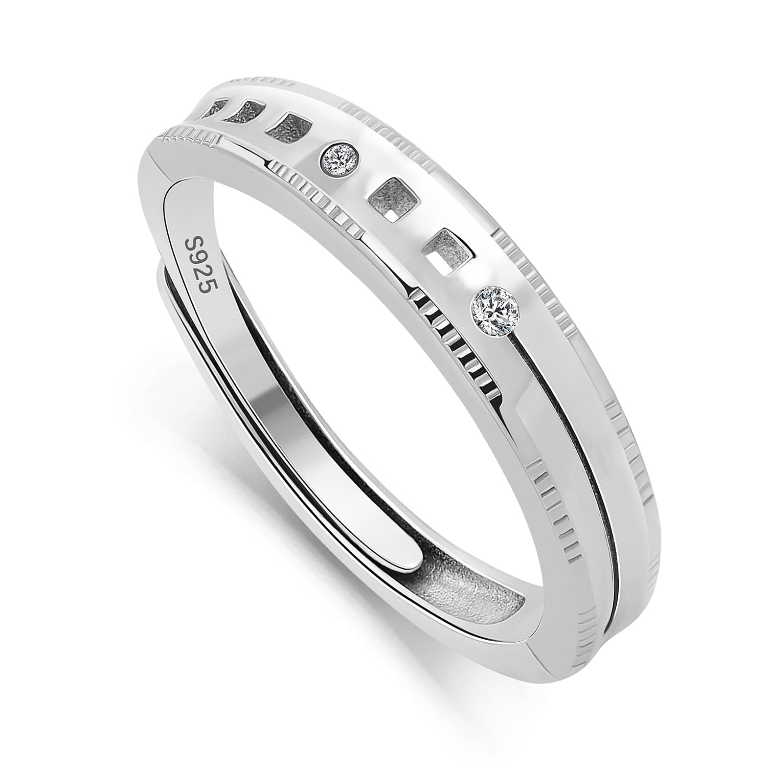 Meissa Anillos de Pareja de Plata 925 Ajustables para Hombre y Mujer Compromiso y Matrimonio 3,8 mm 5,8 mm Joyería de Pareja Regalo para San Valentín Aniversario Cumpleaños
