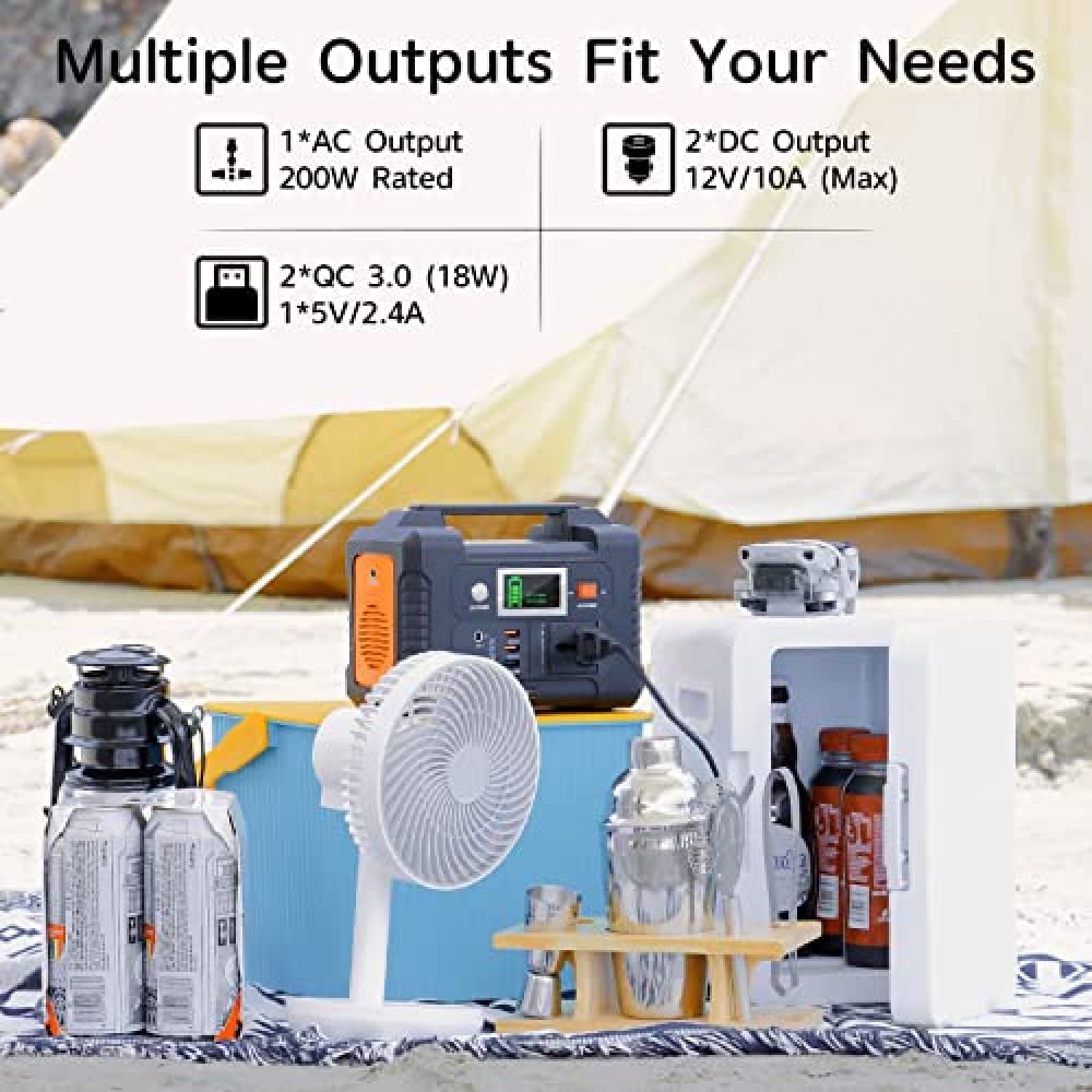 Estación de energía portátil de 40 800 mAh y 200 W, batería de Litio de Respaldo móvil para Exteriores, Fuente de Respaldo de Electricidad para Vacaciones, campamentos en Casas Rod