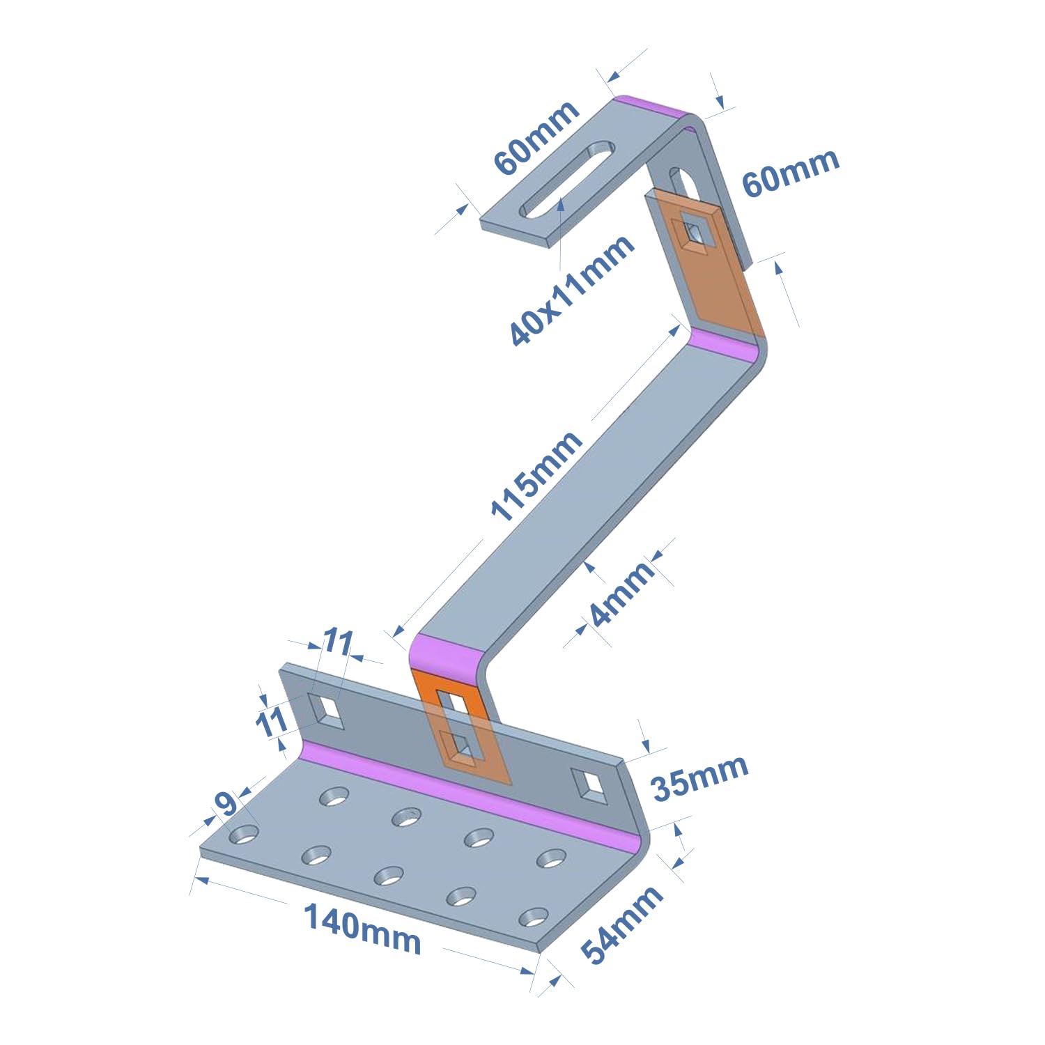 8x Dachhaken 115mm Photovoltaik Solarmodule PV Ziegeldach Halter
