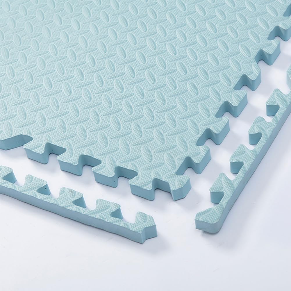 30x30cm Foam Puzzle Play Mat,10 Pack Interlocking Floor Tiles for Home Gym,Bedroom Crawling Mats Non-slip Interlocking Carpet Soft Area Rug (Sky Blue,1.2cm Thick)