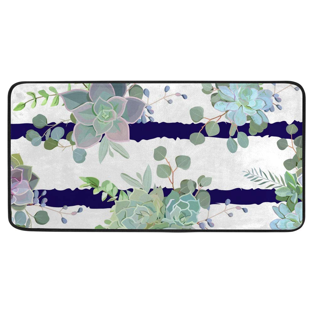 Tapis de cuisine super confortable et anti-glisse à fleurs