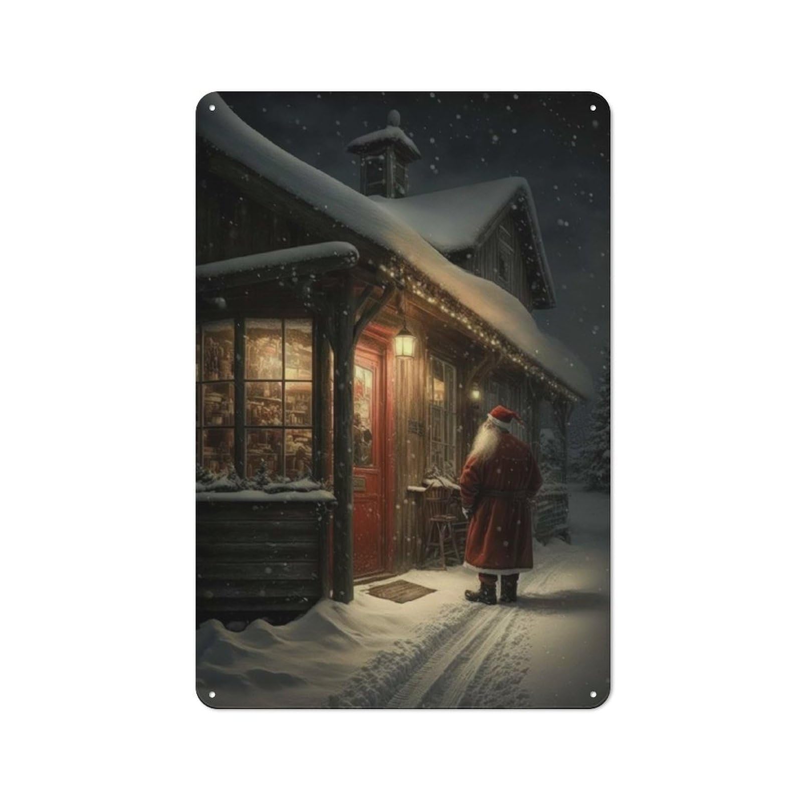 Junmoney Winter V Tin Wall Plaque 30X20cm With For Hobby Room Or Studio, For Updating Hobby Room And Studio After Moving