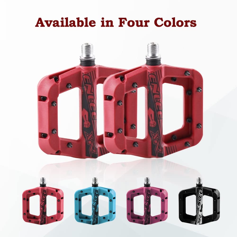 Pedali MTB Postato di Mountain Bike Anti-Vibrazione Anti-Skid Lightweight Nylon Fibre Bicycle Board Pedali Flat MTB