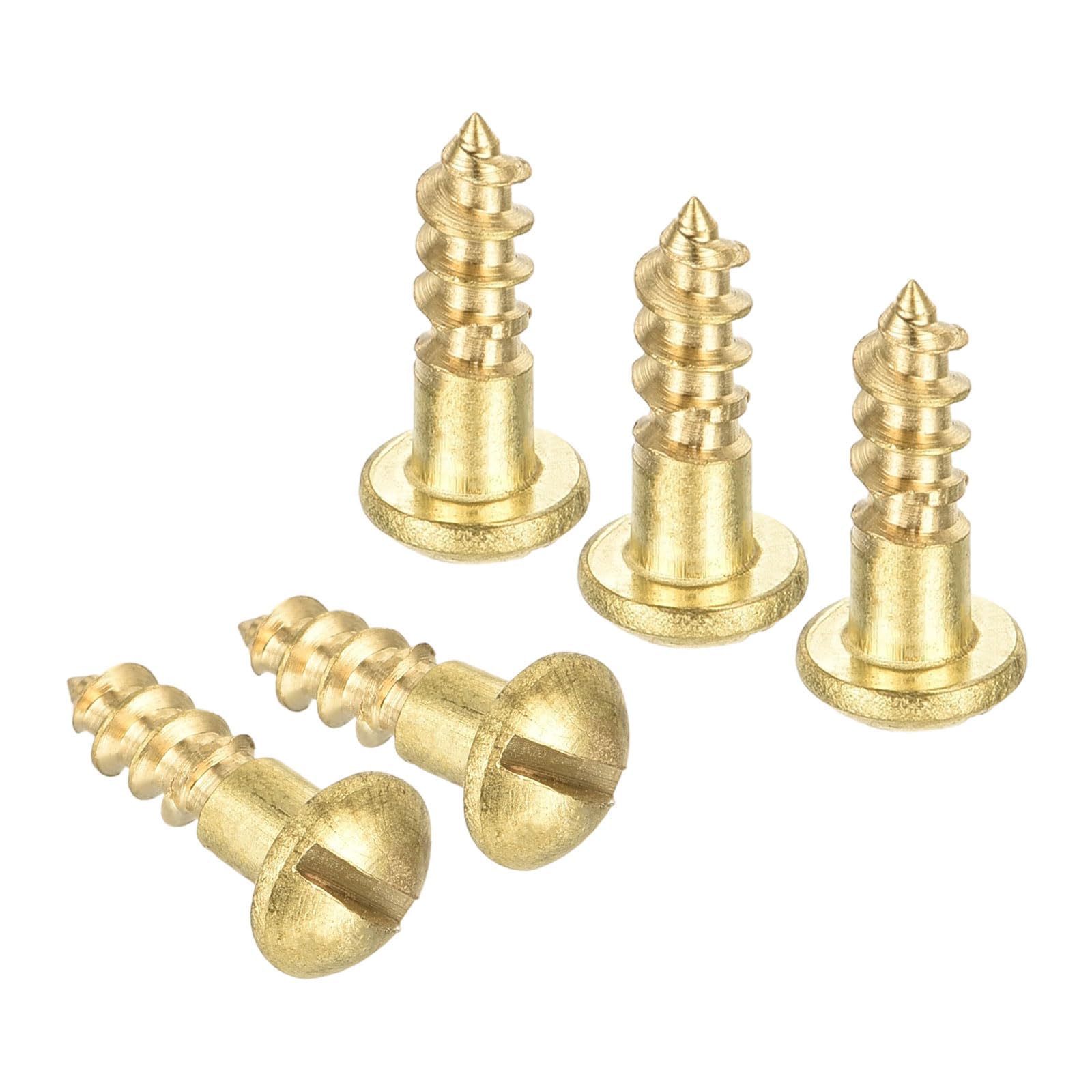 TA-VIGOR 20Pcs Self Tapping Screws, M3.5 Slotted Pan Head Screw, 12mm Round Head Slotted Tapping Screws, Brass Machine Wood Fasteners Bolts for Wood, Drywall, Furniture, Repairing