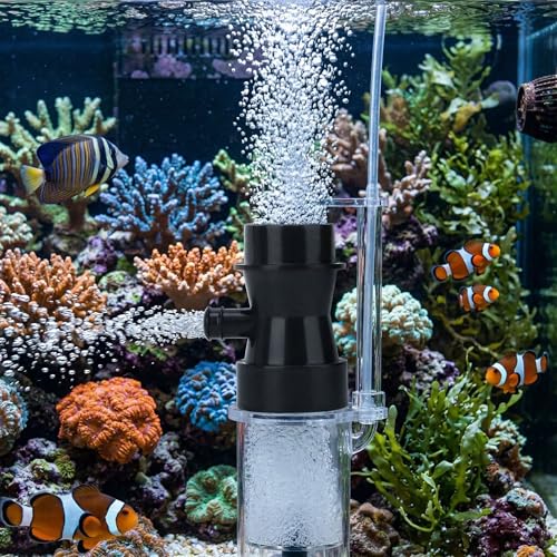 Image of GLOGLOW Aquarium Venturi Tube Black Air Suction Nozzle for Protein Skimmer, Increase Air Intake Volume 14g, Both Ends 3cm 2cm Outer Diameter, for Saltwater Freshwater Tank Pump Separator U