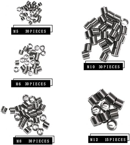 Miniatura 3 de JoyTube Kit de reparación de roscas de acero inoxidable M5 M6 M8 M10 M12 Kit de reparación de rosca compatible con herramientas manuales para