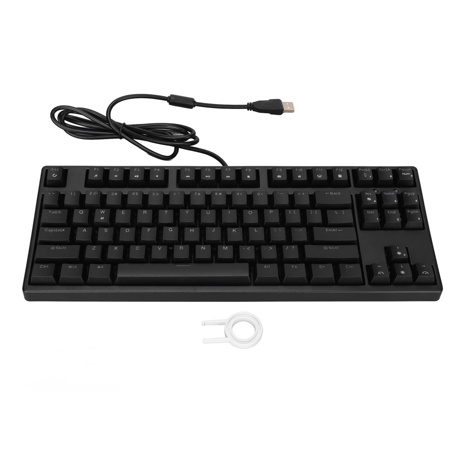 Generic Profesjonalna Mechaniczna Klawiatura do Gier 87 Klawiszy Czerwony Przełącznik Szybka Reakcja Ergonomiczna Konstrukcja dla Komputera PC z Systemem 10 (BLACK)