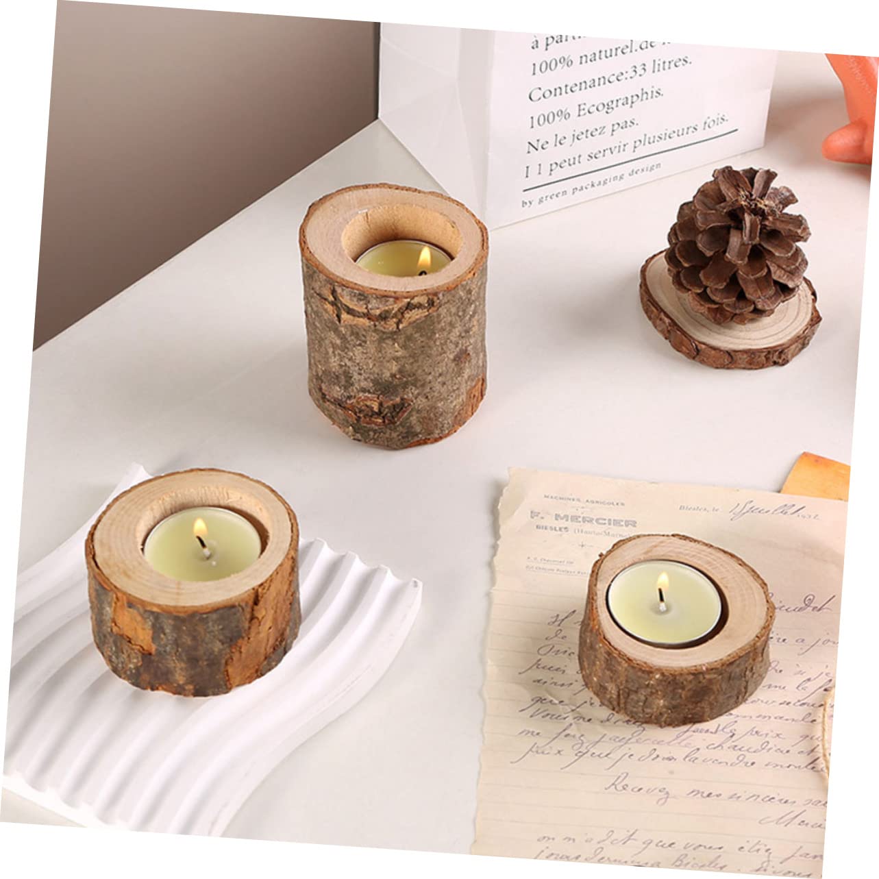 4 Set Portacandele A Palo Titolare Candelieri Lumini Decorazioni Per La Tavola Centrotavola Casa Piccolo Portacandele Da Tè Moderno Ceppo Nozze Candelabri Cenare Di Legno 2 Pezzi*4