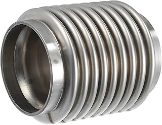 Car Exhaust Flexible Pipe, 63.5x100mm 2.5"x3.94" Exhaust Flex Connector Pipes Bellows Universal for Car Durable Stainless Steel Silver Tone Replace Parts Vehicle Components