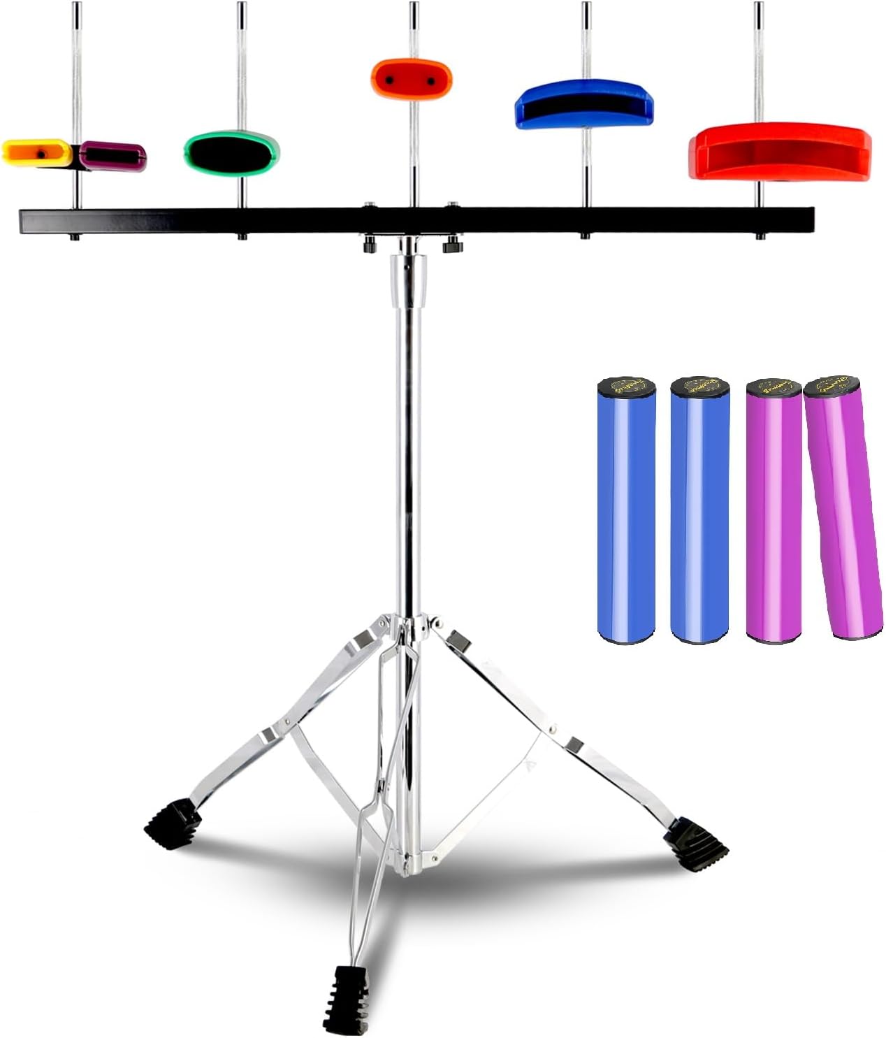 RANMING Jam Block Set with 4PCS Stainless Steel Cylinder Shaker Percussion