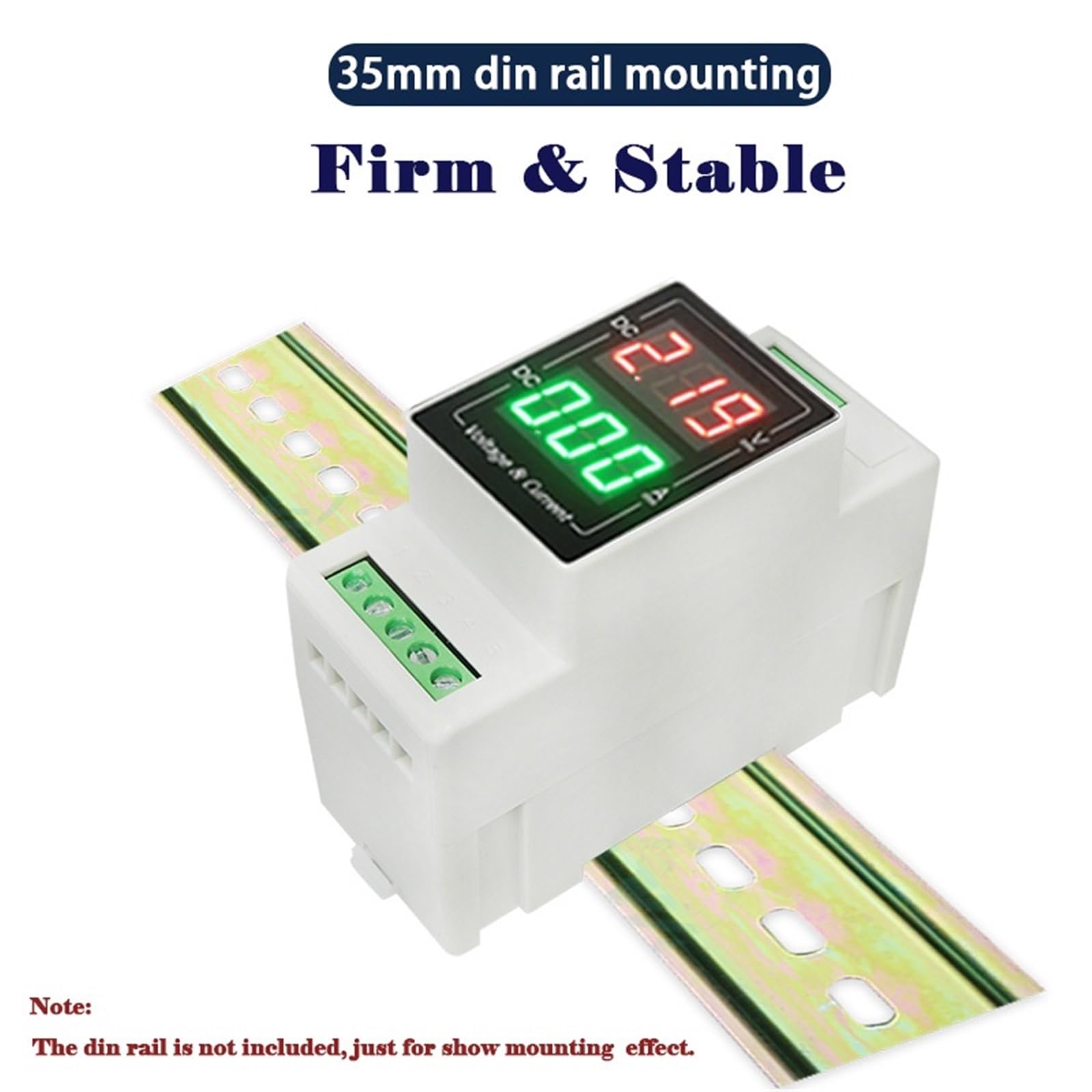1 szt. YB103VA Woltomierz DC z dwoma przewodami, amperomierz, szyna DIN, cyfrowy miernik napięcia 24 V, 100 V, 300 V, 600 V, 5A, 20A, 50A, 100 A, 500 A, 500 A, tester napięcia (DC10A, DC14-300V)