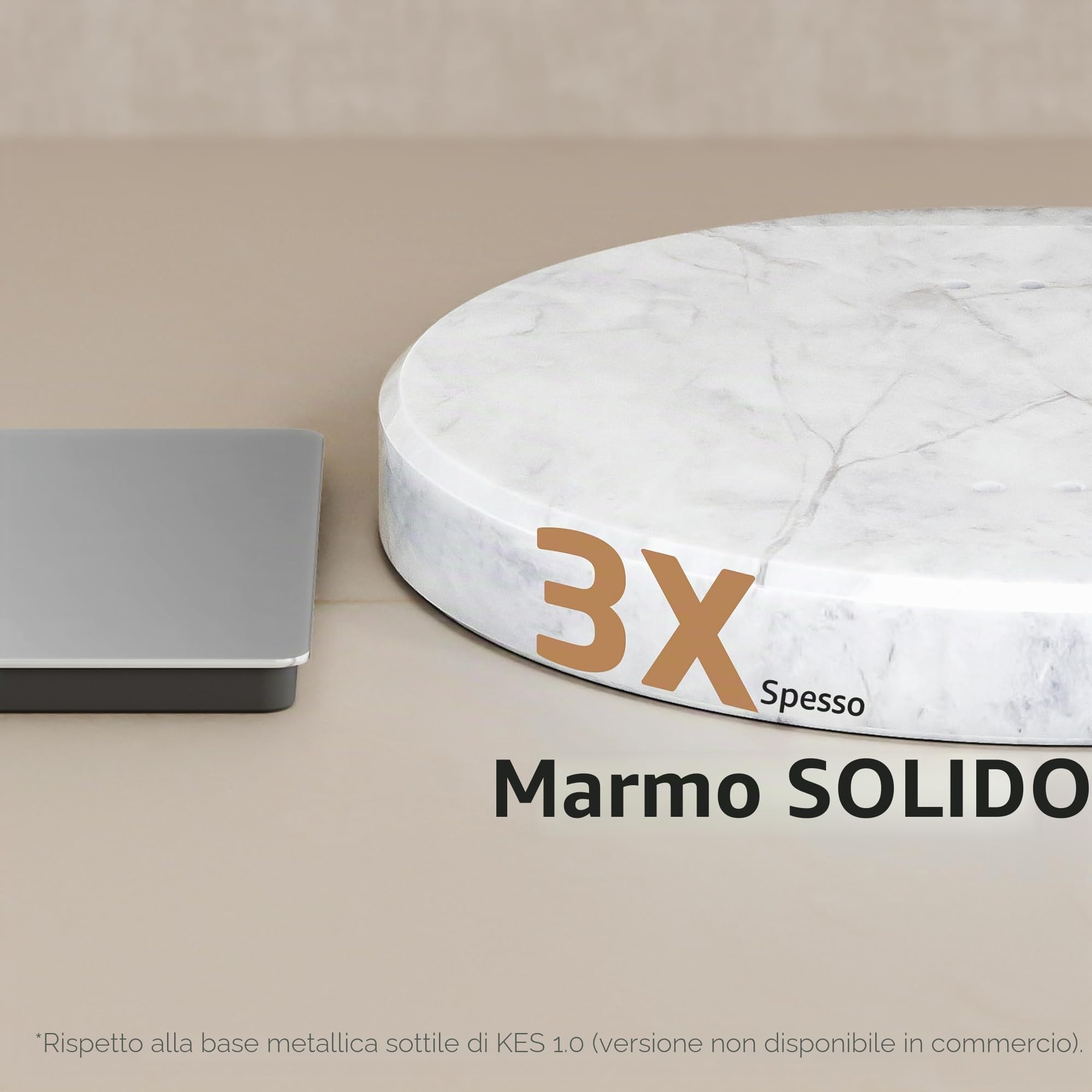 KES Portasciugamani autoportante a 2 ripiani con base rotonda in marmo naturale da 4,8 kg, portasciugamani da pavimento per pavimento del bagno, doppia forma a T, acciaio inossidabile 18/8, finitura