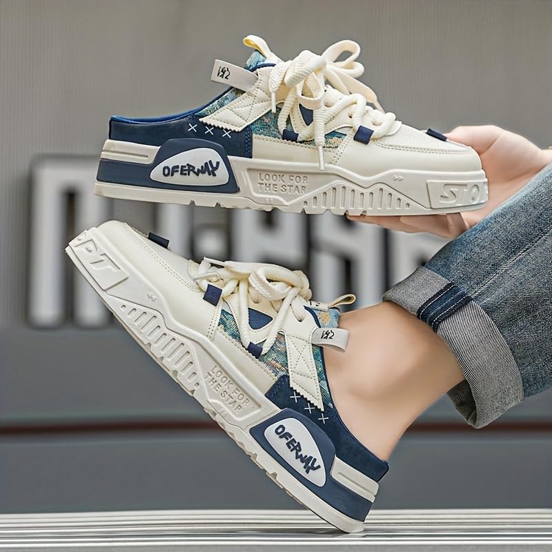 Mens Low-Top Slip-On Platform Shoes - Breathable, Comfy, Double Shoelaces, Hollow Out Design Seasons Outdoor Walking, Jogging, Camping, Casual Daily Wear4