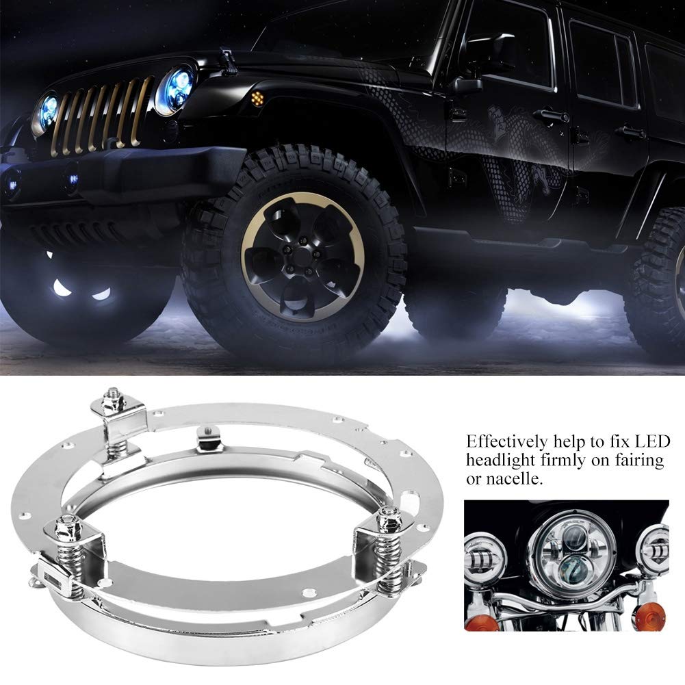 Round Headlight Ring Mounting Bracket, 7inch Motorcycle Mounting Bracket Ring Mount Brackets for