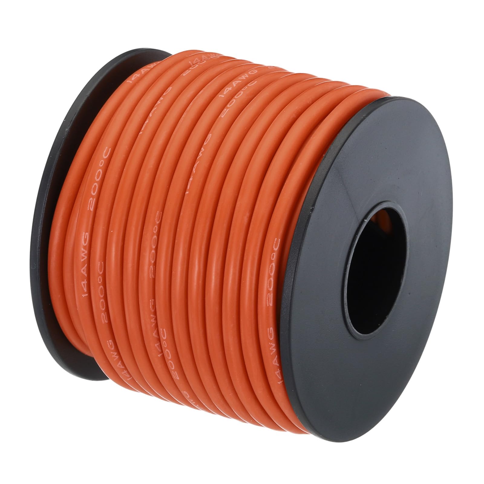 sourcing map 14 Gauge Silicone Wire 14AWG Electrical Wire Stranded Tinned Copper High Temp Hookup Spool 49.2ft Orange for LED strip, Home wiring, Doorbell wiring, Motorcycle wiring