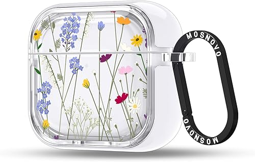 Miniatura 176 de MOSNOVO Funda protectora transparente para AirPods Pro 3, con anillo de metal duro de lujo de doble capa a prueba de golpes, diseñado para AirPods