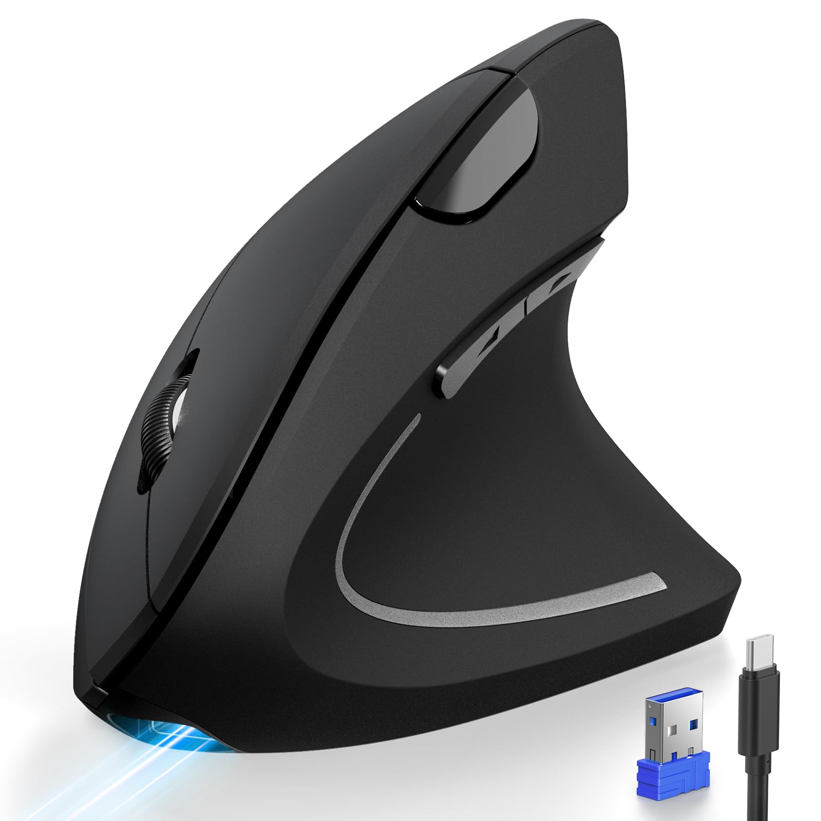 Photo 1 of TECKNET Ergonomic Wireless Mouse - Black