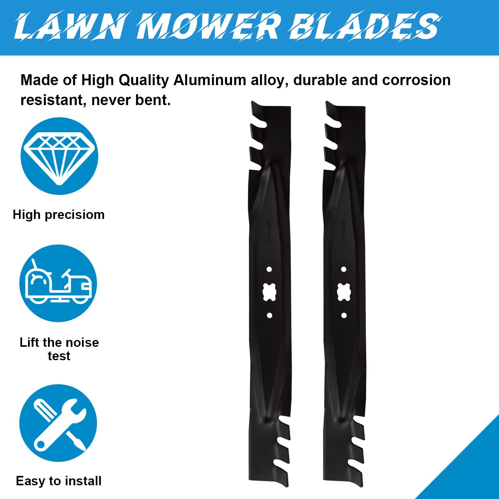 Cuchillas para cortacésped Cub Cadet MTD 742-04276 742-0741 742-0741-0637 942-0741-X, Craftsman SPM209370365 21 pulgadas, 2 unidades