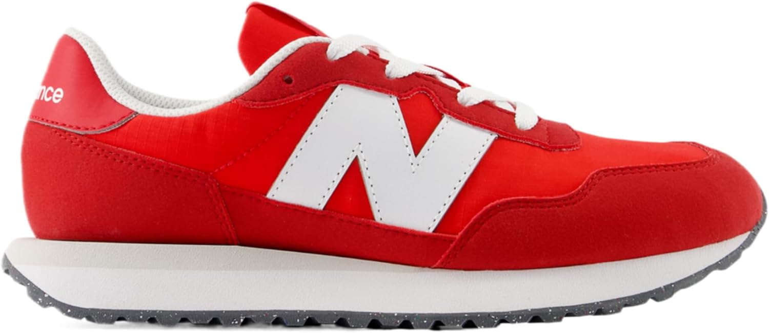 New Balance 237 LACE Kids | Grade Boys Running Inspired (GS237HR) (White/True Red)