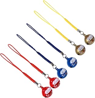 Colgantes de Gato Suerte con Campana de Cobre Charms para Móvil y Decoración de Bolsa Colores Rosa Blanco y Negro Accesorio Duradero para Teléfono y Bolso