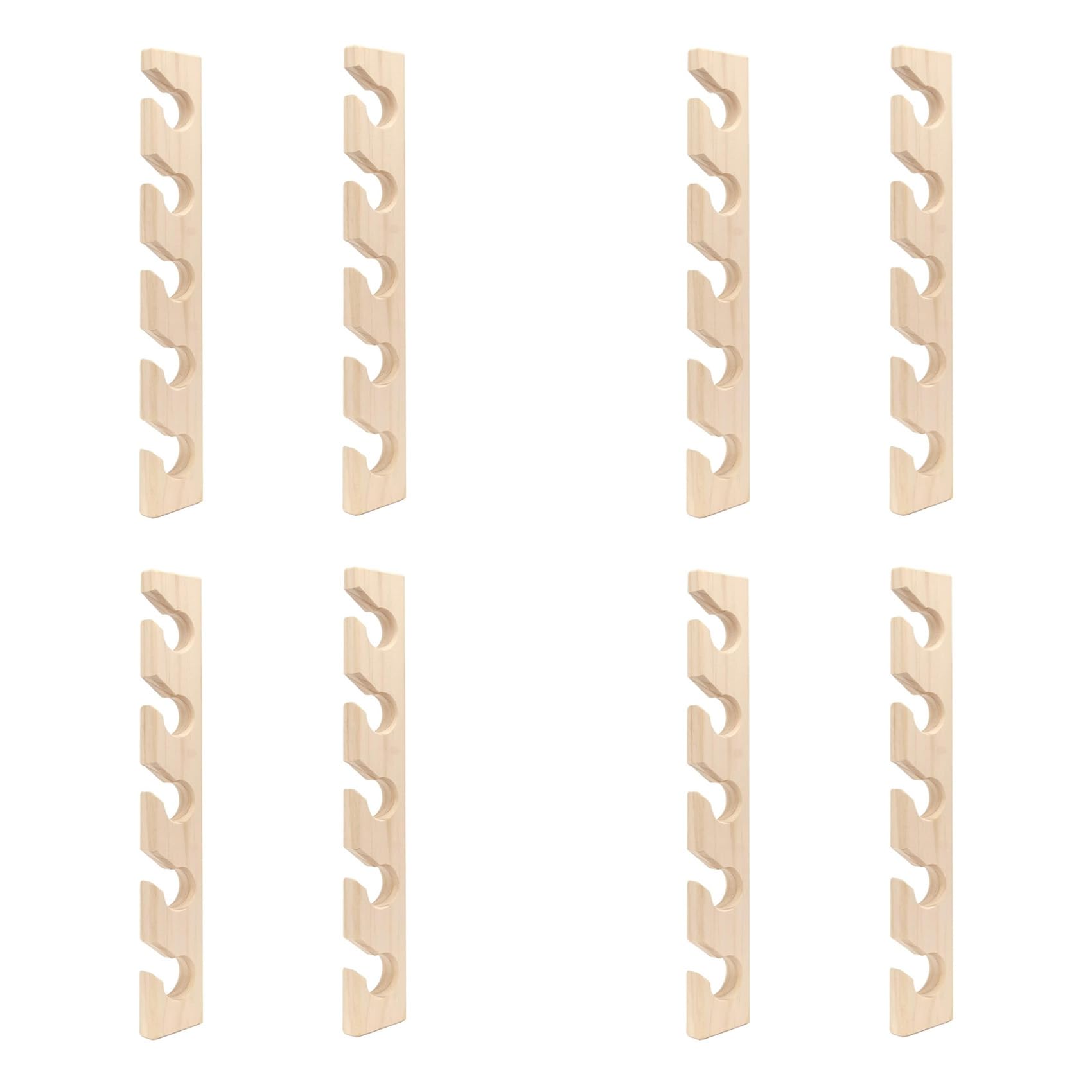 Vjsujehgy 8 PCS Hat Rack for Wall Wooden Baseball Caps Organizer Wall Mount Baseball Hat Holder Vertical Hat Racks for Closet