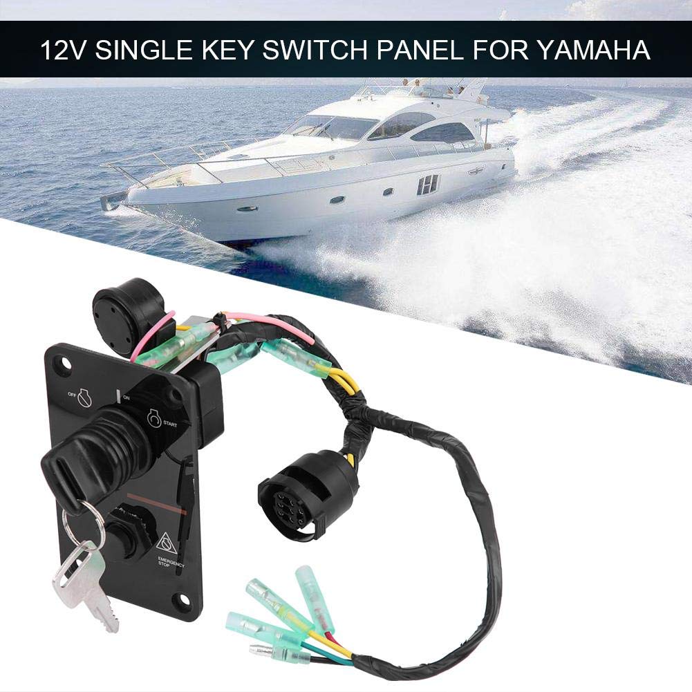 Panel de interruptor impermeable, universal 12V resistente al agua, conjunto llave única para barcos, embarcaciones y aplicaciones marinas