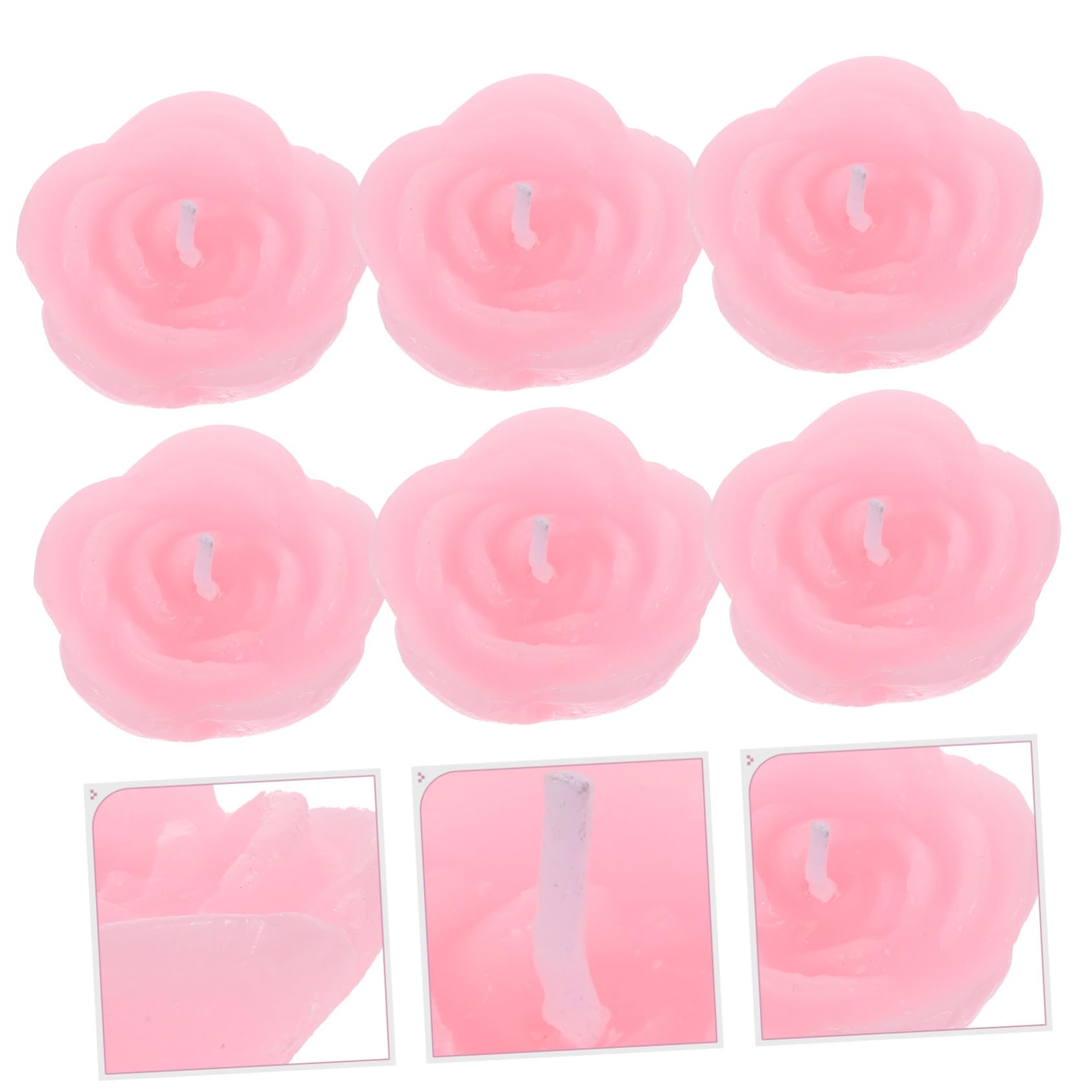 12pezzi Candele Galleggianti Rosa Forma Di Fiore Per Decorazioni Di Matrimonio e Feste Candele Decorative Per Atmosfera Romantica e Festiva Per Casa e Compleanni