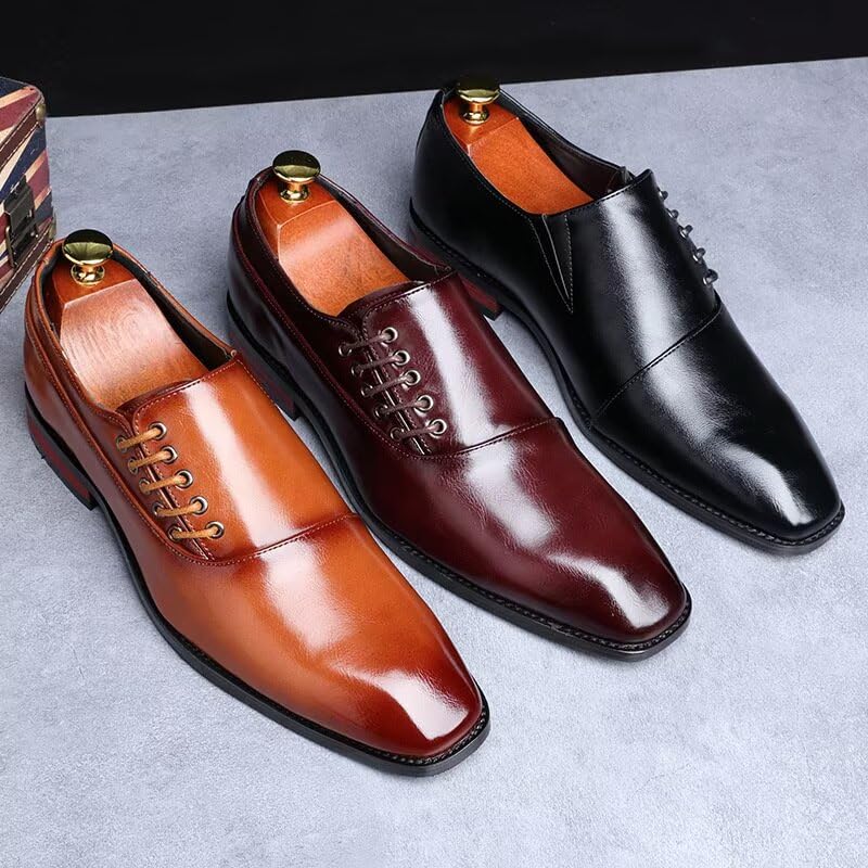 Men's Oxford Dress Shoes Formal Classic Business Lace-up Shoe Lightweight Office Work Footwear Sneakers2