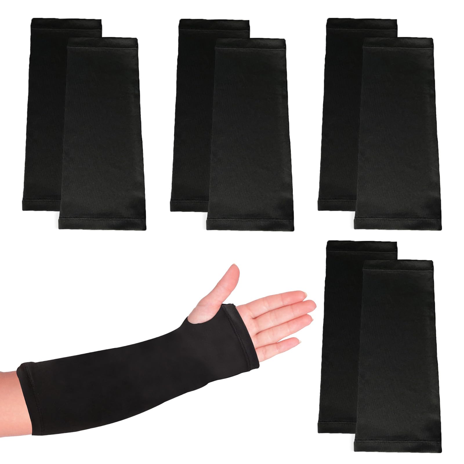 LAPLUIE 8er-Pack Armgips-Überzüge Elastische Kurze Gipsüberzüge Schutzgips Armschlinge Ärmel Gipsdekorationen für Bad Dusche Gips Wundschutz (Schwarz)