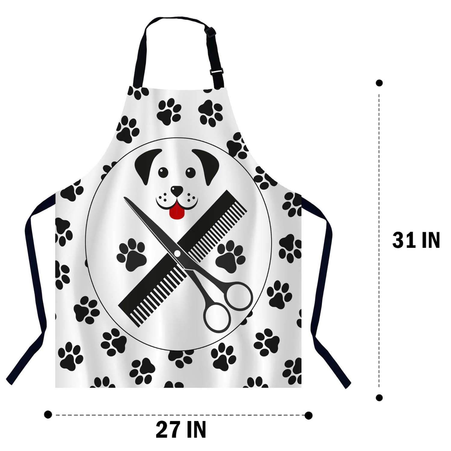 BGBDEIA Pet Dogs Grooming Apron Adjustable Neck Bib Apron for Men Women,Suitable for Kitchen Cooking Waitress Chef Apron - Image 2