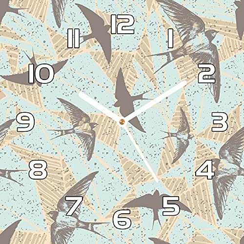 Horloge murale en verre de sécurité Coloray 30x30 cm avec aiguilles blanches