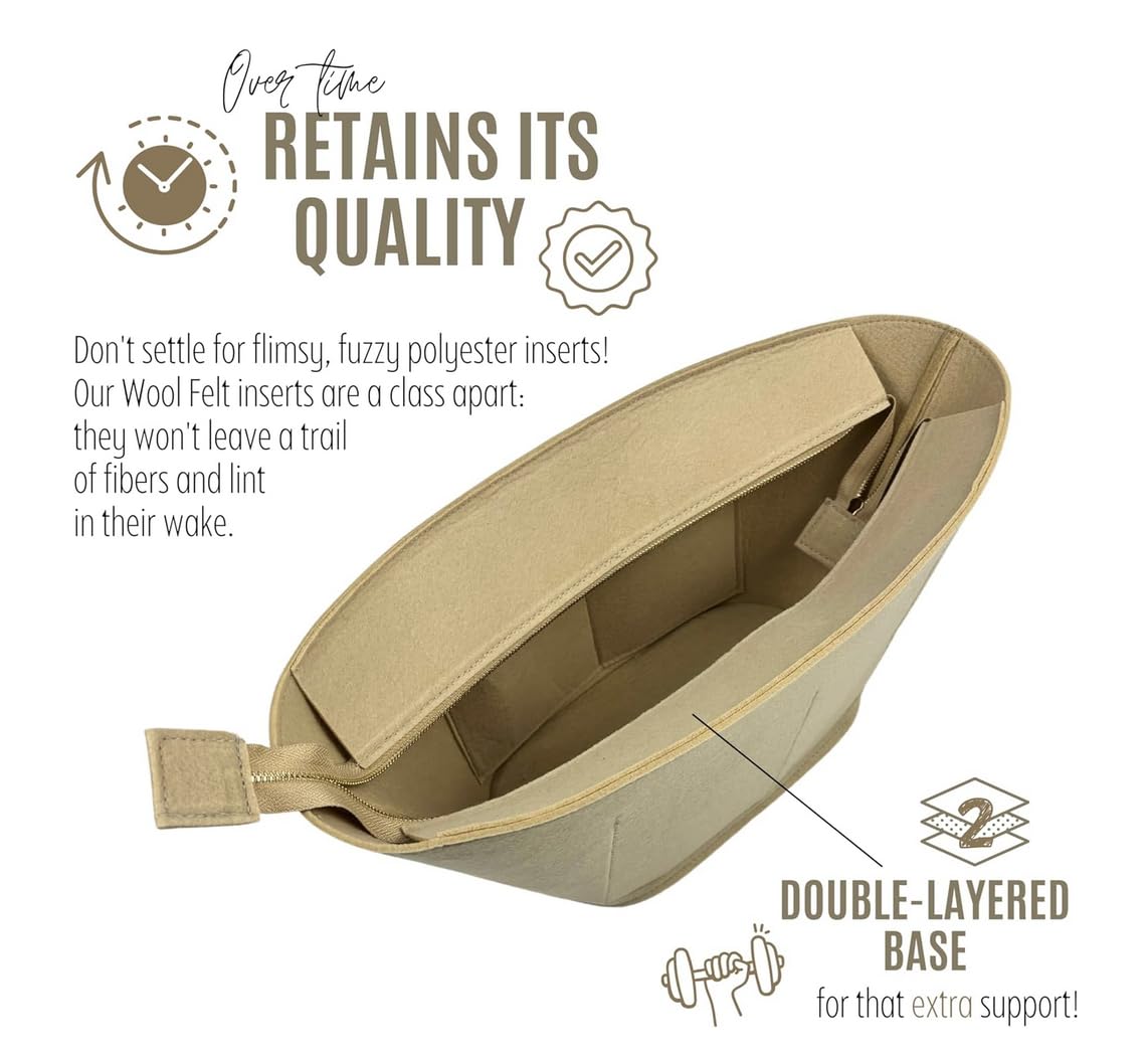 Divitize Premium organizer do torebki kompatybilny z torebką Loewe Basket Bag z włókna palmowego - ręcznie robiona owalna wkładka do torebki, idealne dopasowanie, złota górna pokrywa (Geyser Blue, dla