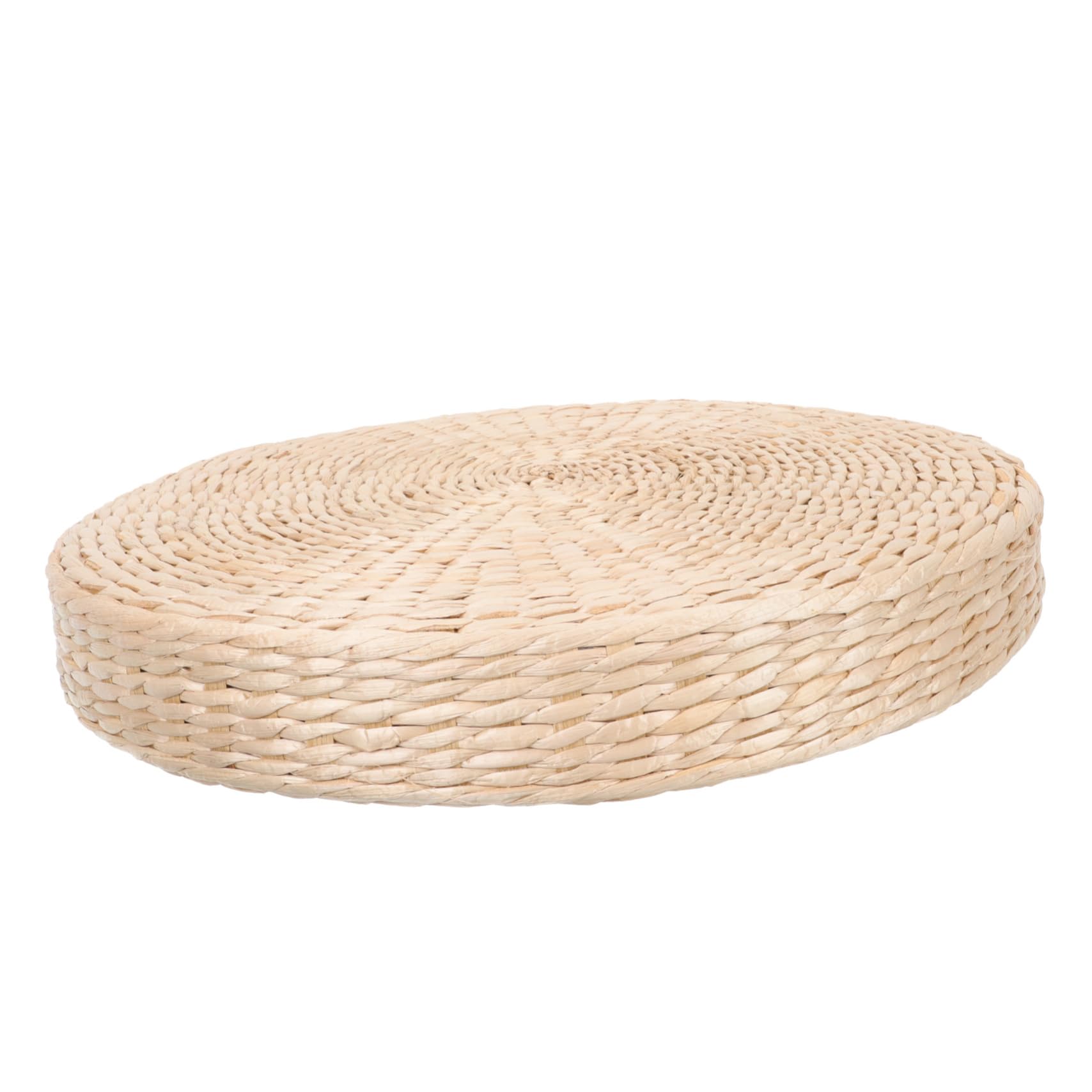 Coussin Rond Tissé Naturel Mobestech : assise paille stable et lisse pour relaxation