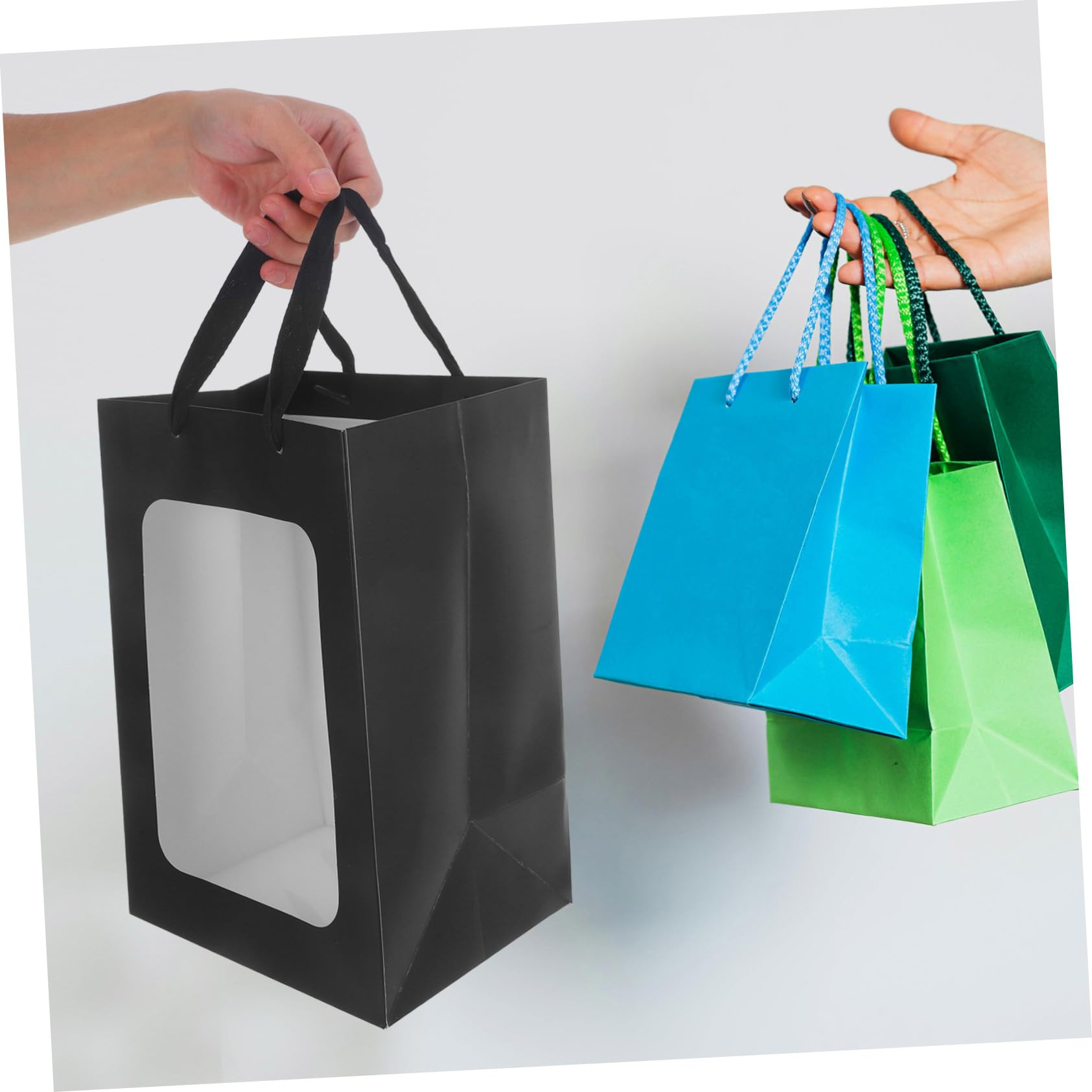 KOMBIUDA 10piezas Bolsas De Obsequio Transparentes Asas Unidades Para Fiestas y Bolsas Para Golosinas y