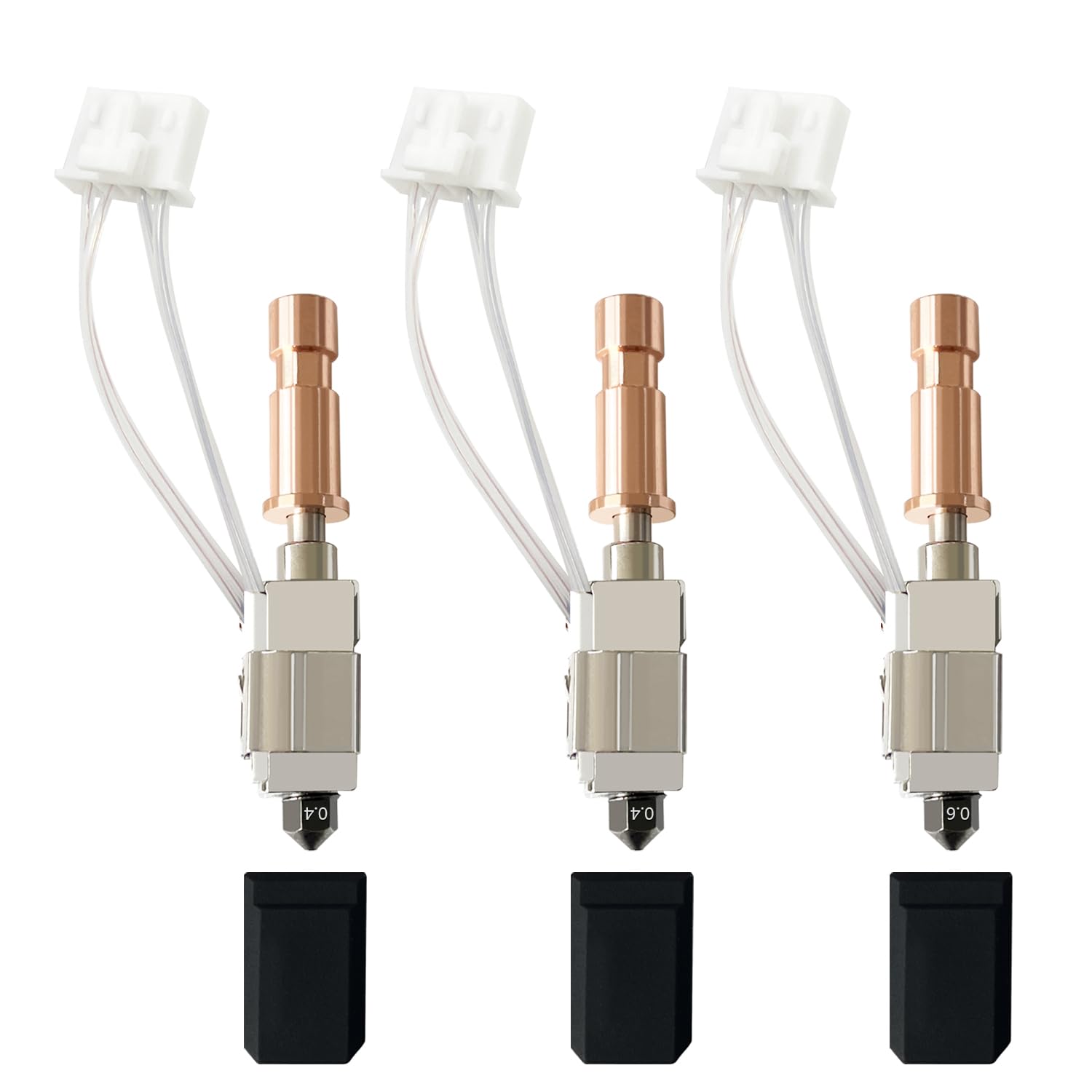 RugooSpink 3PK 0.4MM+0.4MM+0.6MM Ceramic Hotend for Kobra S1 Combo with 200K Thermistor Upgrade Extruder Hot End Print Head Hot End Replacement for Anycubic Kobra S1 3D Printer-image-10