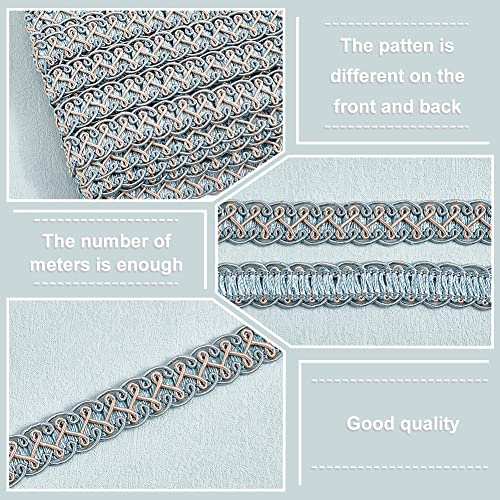 PH PandaHall 13 Yard Gimp Braid Woven Fabric Trim Polyester Braided Lace Blue Upholstery Trim for Wedding Costume DIY Crafts Sewing Jewelry Making Curtain Slipcover Home Decor - Image 4