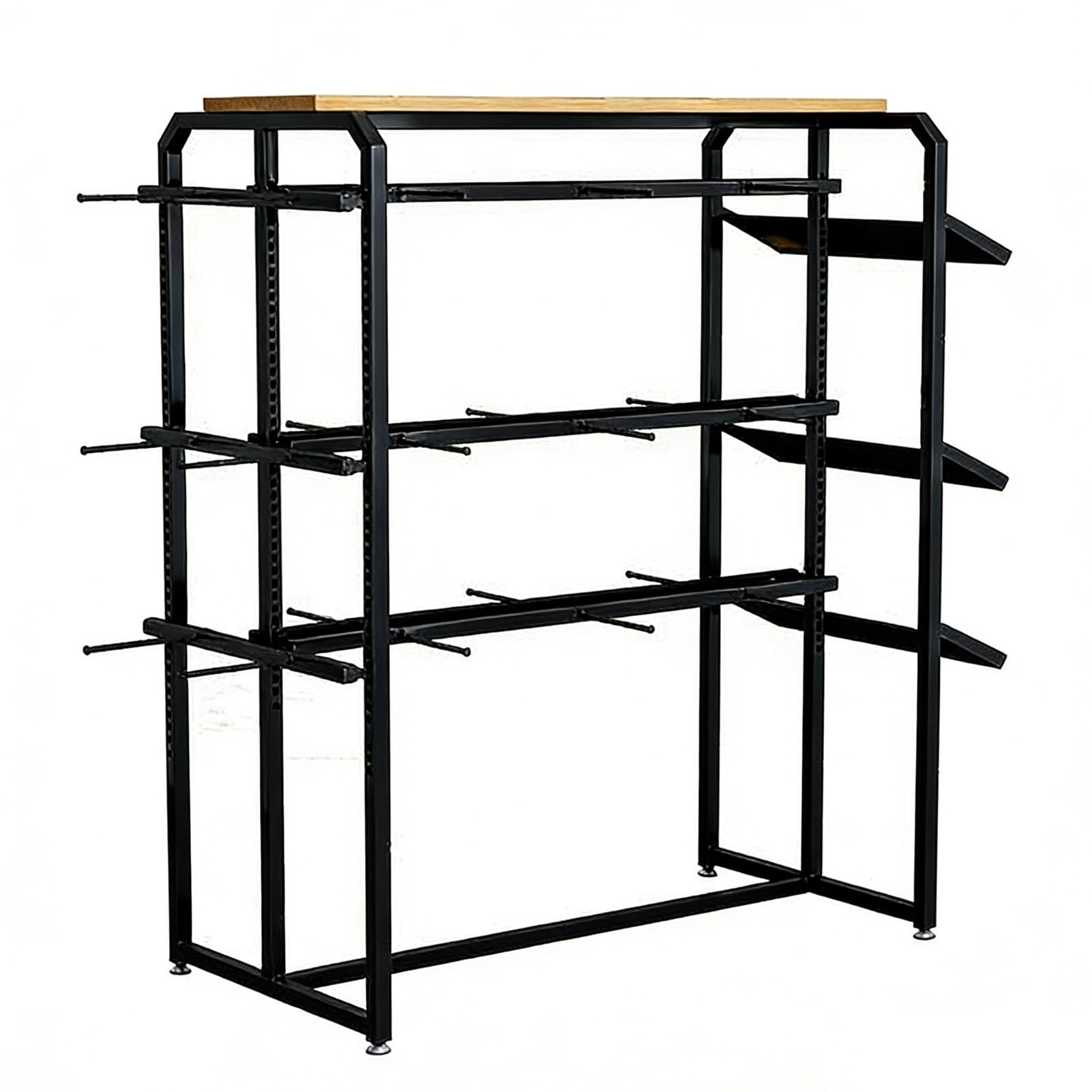 JYBNBBE Underwear Display Stand, Commercial Lingerie Shelf, Clothing Garment Rack with Shelves for Retail Store,Black-c-100x45x135cm