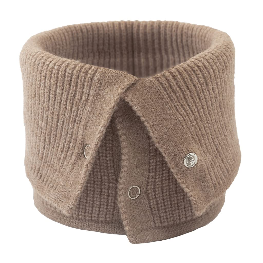Qusinfc Unisex Khaki Collar Scarf Neck Warmer With Button Closure Knitted For Women Wool Neckerchief Decorative Neck Warmer Neckerchief Women